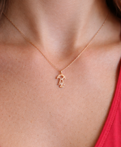 Rose Gold Girl Baby pendant, Rose Gold Necklace - Image 6