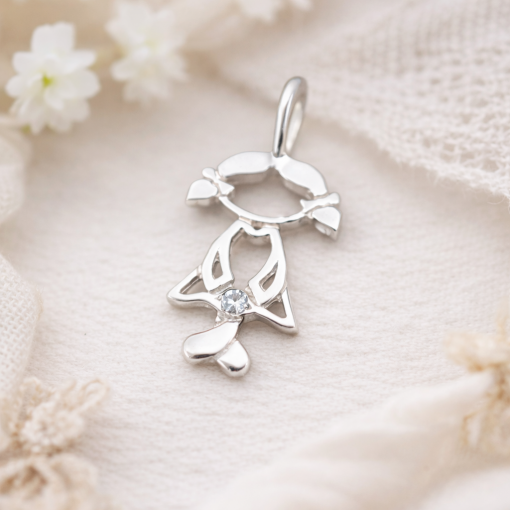 Rose Gold Girl Baby pendant, Rose Gold Necklace