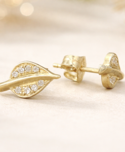 leaf stud earrings