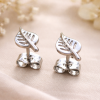 Gold Leaf Stud Earrings, Gift For Her