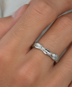 Wedding Leaf Ring, Leaf Wedding Ring - Image 8