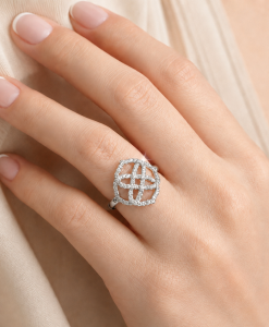 Diamond Infinity Ring, Diamond Knot Engagement Ring