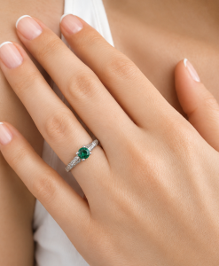 Leaves Engagement Ring, Matte Finish Engagement Ring - Image 8