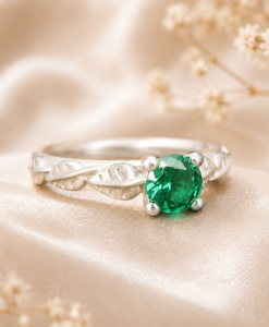 Leaves Engagement Ring, Matte Finish Engagement Ring