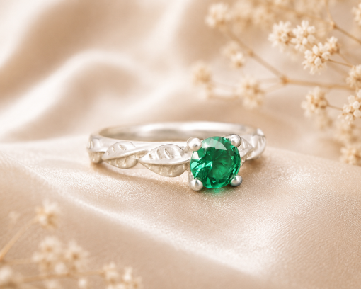 Leaves Engagement Ring, Matte Finish Engagement Ring Leaves Engagement Ring, Matte Finish Engagement Ring