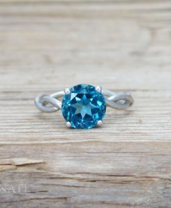 London blue topaz 2 carat ring