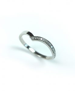 Matching Diamond Wedding Ring, Nesting Wedding Ring, Dainty Diamond Wedding Band - Image 4