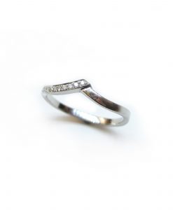 Matching Diamond Wedding Ring, Nesting Wedding Ring, Dainty Diamond Wedding Band - Image 3