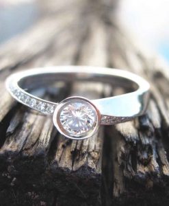 Bezel Diamond Engagement Ring,Mobius Diamond Engagement Ring - Image 4