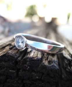 Bezel Diamond Engagement Ring,Mobius Diamond Engagement Ring - Image 6