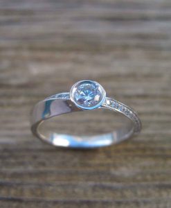 Bezel Diamond Engagement Ring,Mobius Diamond Engagement Ring - Image 8
