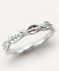 Wedding Leaf Ring, Leaf Wedding Ring - Image 3