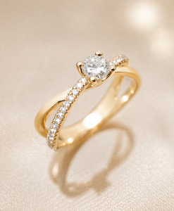 Diamond Engagement Ring, Diamond Infinity Knot Engagement Ring - Image 4
