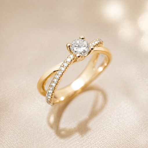 Diamond Engagement Ring, Diamond Infinity Knot Engagement Ring Diamond Engagement Ring, Diamond Infinity Knot Engagement Ring