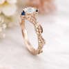 Moonstone Leaf Engagement Ring, Leaf Engagement Ring