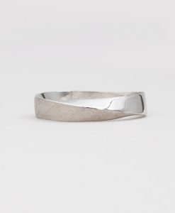 Mobius Wedding Band With Scratched Texture, 4.5mm Mobius Wedding Ring - Image 9