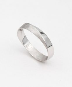 Mobius Wedding Band With Scratched Texture, 4.5mm Mobius Wedding Ring - Image 10