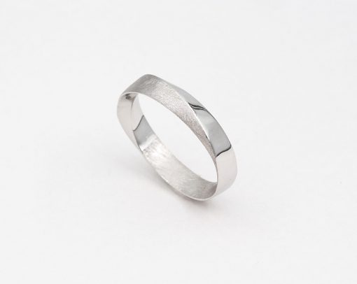 Mens Wedding Band, 4.5mm Wide Mobius Wedding Band