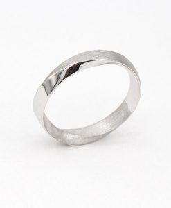Mobius Wedding Band With Scratched Texture, 4.5mm Mobius Wedding Ring - Image 11