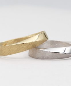 Mobius Wedding Band With Scratched Texture, 4.5mm Mobius Wedding Ring - Image 8