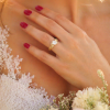 Leaf Engagement Ring, Green Amethyst Engagement Ring