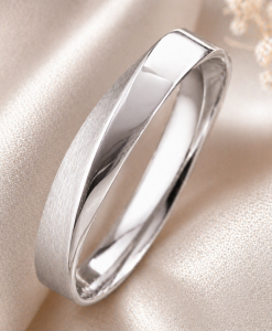 Rose Gold Mens Wedding Band, Unisex Mobius Wedding Ring - Image 3