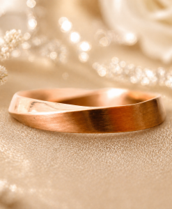 Rose Gold Mens Wedding Band, Unisex Mobius Wedding Ring - Image 2