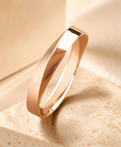 Rose Gold Mens Wedding Band, Unisex Mobius Wedding Ring - Image 6