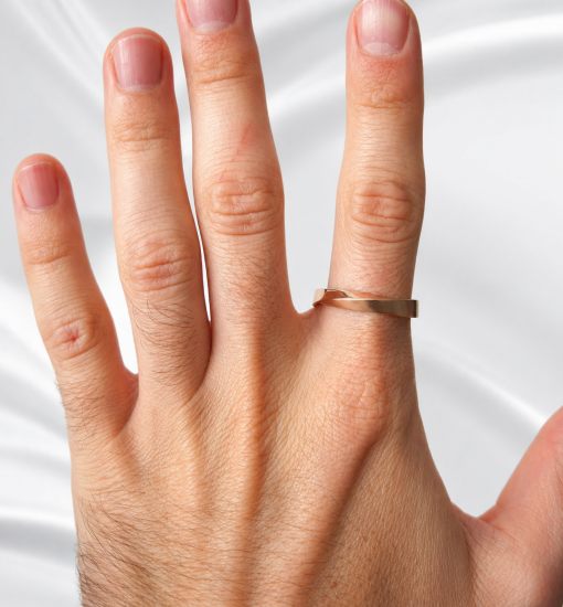 Rose Gold Mens Wedding Band, Unisex Mobius Wedding Ring