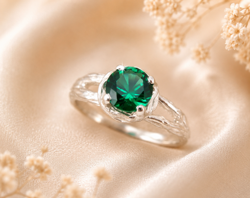 Twig Emerald Engagement Ring, Alternative Engagement Ring