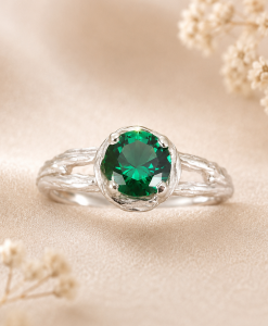 Twig Emerald Engagement Ring, Alternative Engagement Ring