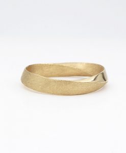 Mobius Wedding Band With Scratched Texture, 4.5mm Mobius Wedding Ring - Image 12