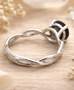 Natural Sapphire Engagement Ring, Sapphire Infinity Ring - Image 8