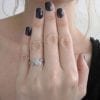18K Opal Leaf Engagement Rose Gold Ring, Leaf Opal Ring