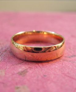 18k Rose Gold Court Wedding Band - For Him Or Her, Modern Gold Band