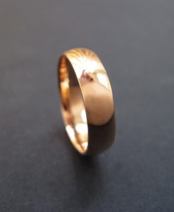 18k Rose Gold Court Wedding Band - For Him Or Her, Modern Gold Band