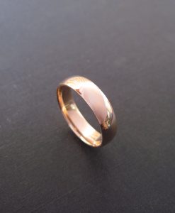 18k Rose Gold Court Wedding Band - For Him Or Her, Modern Gold Band