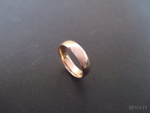 18k Rose Gold Court Wedding Band - For Him Or Her, Modern Gold Band
