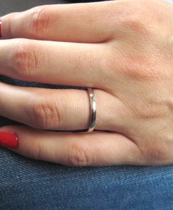 18k White Gold Stacking Wedding Band, Gold Classic Wedding Ring