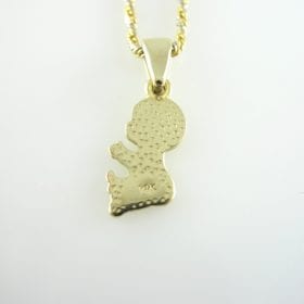 Adorable baby boy pendant - In solid 14k (585) yellow gold - mother, grandmother