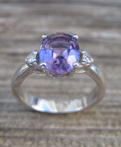 Amethyst Antique Engagement Ring, Antique 18k gold ring with Amethyst