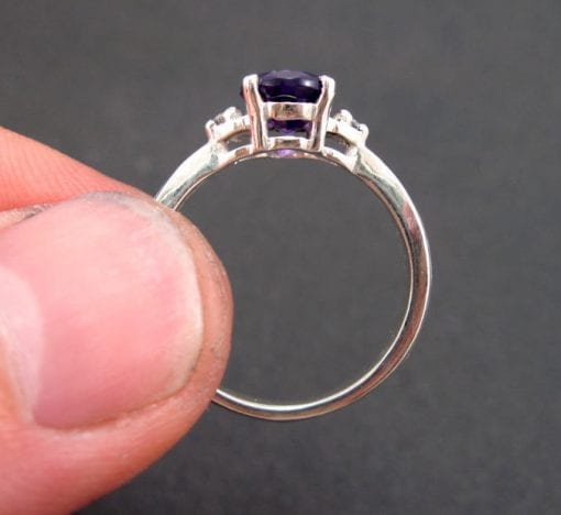 Amethyst Engagement Ring, Oval Engagement Ring