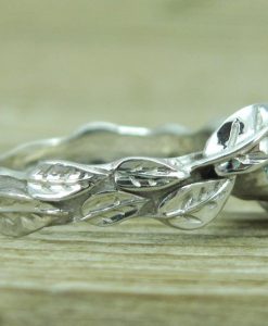 Aquamarine Engagement Ring, Leaves Aquamarine Engagement Ring