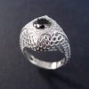 Black Diamond Engagement Ring - 0.50 Carat Black Natural Diamond - Alternative Engagement ring - Dark Forest Ring - Moon Ring - Cobra Ring