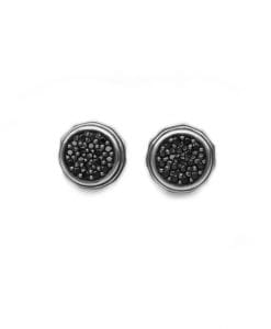 Black stones organic stud earrings - SALE - hot - fancy - holiday - for him - for her - unisex - gift under 60