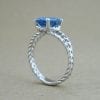 Blue topaz engagement ring, Blue topaz rope ring