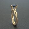 Bold 2 Carat Blue Sapphire Infinity Engagement Ring - Blue Gemstone, 14k Rose gold Braided Rope Engagement Ring