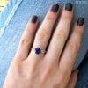 Bold 2 Carat Blue Sapphire Infinity Engagement Ring - Blue Gemstone, 14k White Gold Braided Rope Engagement Ring