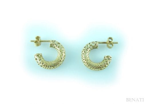 Bubble Gold Hoop Earrings - Contemporary Gold Designer Earrings - Solid 14k Yellow Gold Earrings - Wedding Earrings - Bride - Best Friend