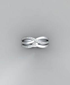Chevron Diamond Ring, V Shape Diamond Infinity Ring